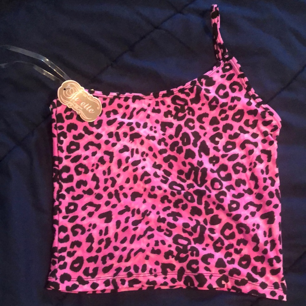 Elle Pink and Black Leopard Camisole